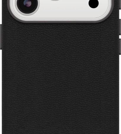 OtterBox Symmetry iPhone 17 Pro Back Cover met MagSafe Magneet Leer Zwart