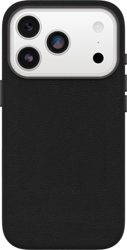 OtterBox Symmetry iPhone 17 Pro Back Cover met MagSafe Magneet Leer Zwart