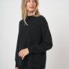 Oversized fijngebreide kasjmier trui met opstaande kraag