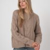 Oversized grofgebreide kasjmier trui met kabelpatroon