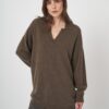 Oversized kasjmiermix trui met polokraag