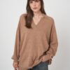 Oversized kasjmiermix trui met polokraag