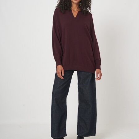 Oversized kasjmiermix trui met polokraag