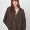 Oversized v-hals vest met functionele zakken