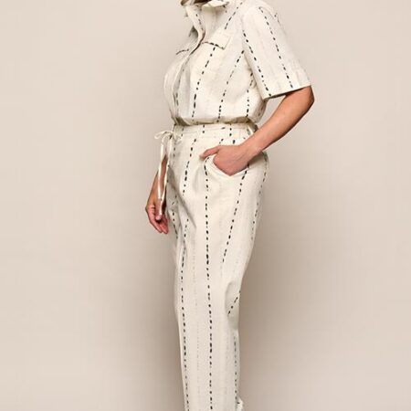Paige Print Broek Offwhite / Zwart Maxi