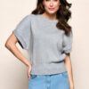 Pales Metallic Top Licht Blauw