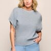 Pales Metallic Top Licht Blauw Maxi
