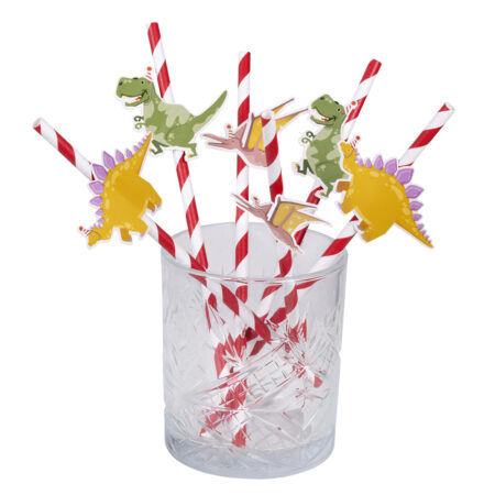 Papieren rietjes Dino party 6 stuks | Boland