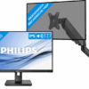 Philips 272B1G/00 + BlueBuilt Monitorarm Gasveer voor 1 Monitor