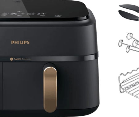 Philips 3000 series Dual Basket NA352/00 + Dubbellaagse kookset