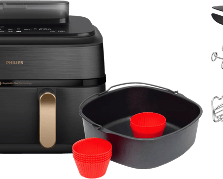 Philips 5000 Series Dual Basket NA552/00 + Dubbellaagse kookset + Bakmeesterset