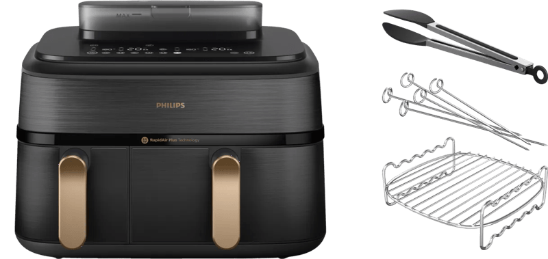 Philips 5000 Series Dual Basket NA552/00 + Dubbellaagse kookset