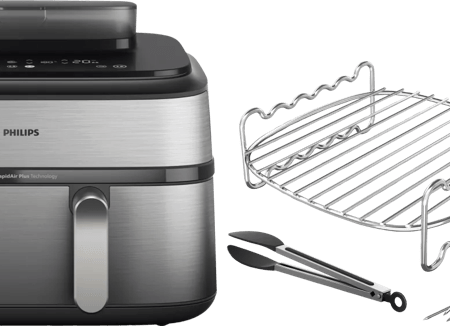 Philips 5000 Series Dual Basket NA555/00 + Dubbellaagse kookset