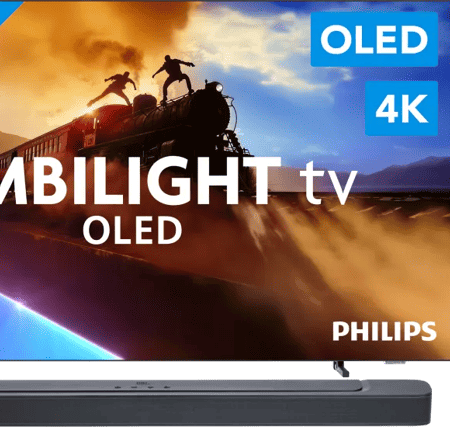 Philips Ambilight 48'' OLED760 4K (2025) + JBL Bar 2.1 Deep Bass MK2 Zwart