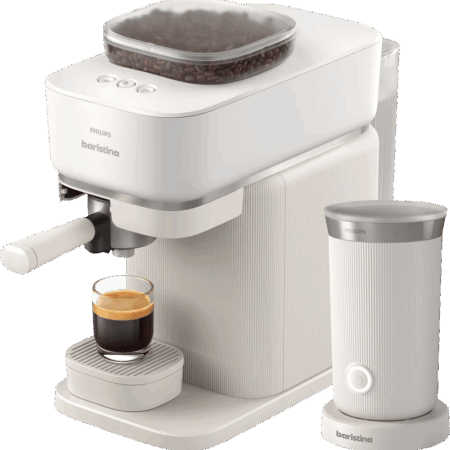 Philips Baristina BAR308/00 Wit + Melkopschuimer