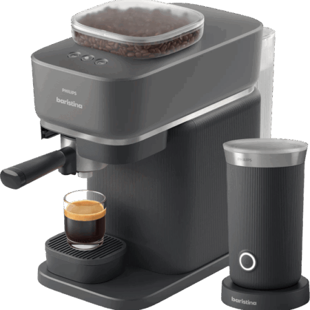 Philips Baristina BAR308/60 Zwart + Melkopschuimer