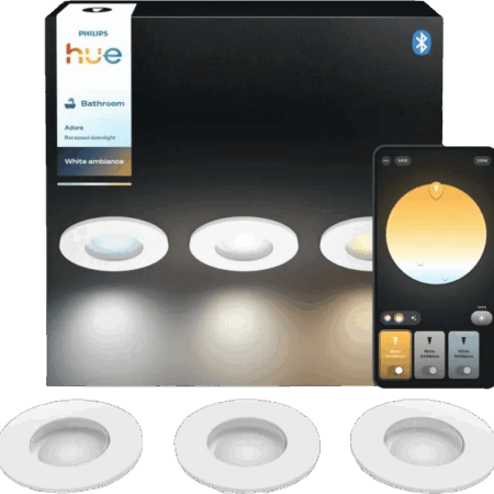 Philips Hue Adore badkamerinbouwspot White Ambiance Wit 3-pack