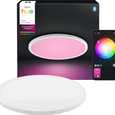 Philips Hue Devote Plafondlamp - White and Color - Rond - Wit - Medium