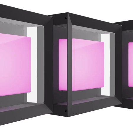 Philips Hue Econic muurlamp White and Color Zwart modern 3-pack