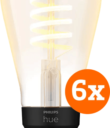 Philips Hue Filament White Ambiance Edison 6-pack