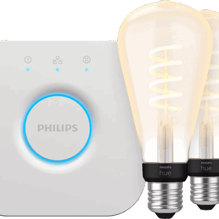 Philips Hue Filament White Ambiance Edison XL 2-Pack + Bridge