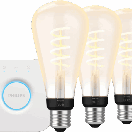 Philips Hue Filament White Ambiance Edison XL 3-Pack + Bridge