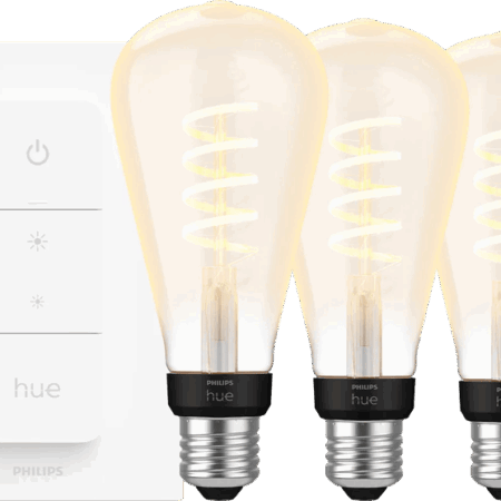Philips Hue Filament White Ambiance Edison XL 3-pack + dimme