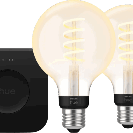 Philips Hue Filament White Ambiance Globe Duo pack + Bridge Pro