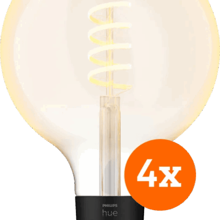 Philips Hue Filament White Ambiance Globe XL 4-pack
