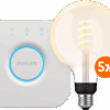 Philips Hue Filament White Ambiance Globe XL 5-Pack + Bridge