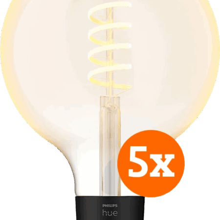 Philips Hue Filament White Ambiance Globe XL 5-pack