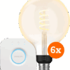 Philips Hue Filament White Ambiance Globe XL 6-Pack + Bridge