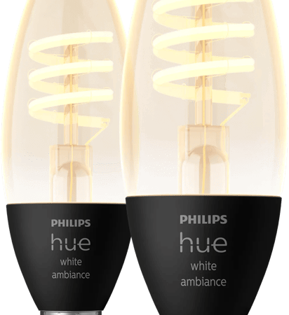 Philips Hue Filamentlamp White Ambiance kaarslamp E14 2-pack