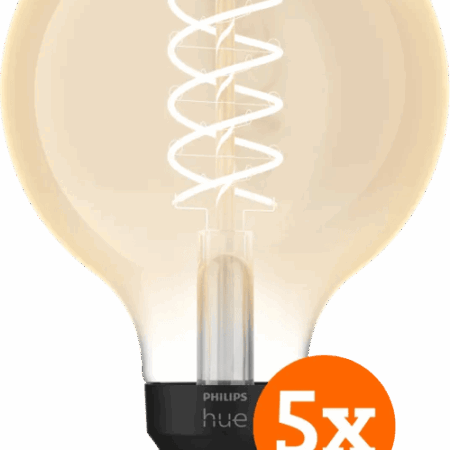 Philips Hue Filamentlamp White Globe E27 5-pack