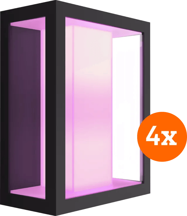 Philips Hue Impress muurlamp White and Color zwart breed 4-pack