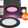 Philips Hue Inbouwspot Slim 6-Pack - White and Color - 170mm - Zwart
