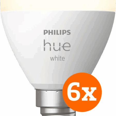 Philips Hue Kogellamp White E14 6-pack