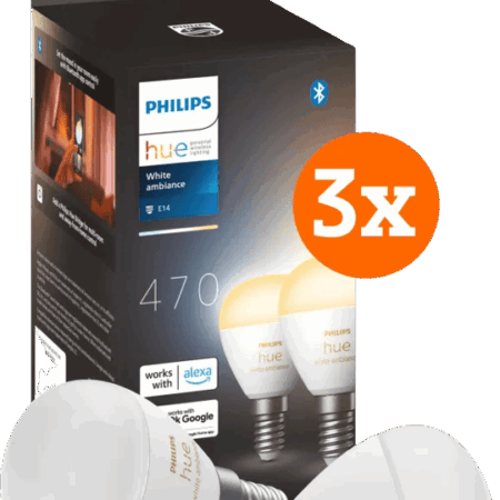Philips Hue Luster kogellamp White Ambiance E14 6-pack