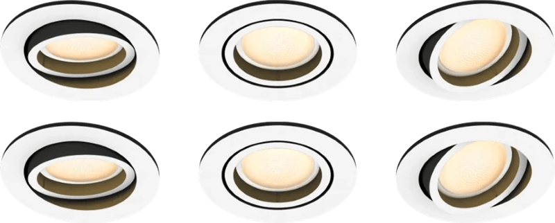 Philips Hue Milliskin inbouwspot White Ambiance - rond - Wit - 6-pack