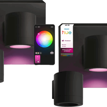 Philips Hue Muscari Muurspot Buiten Duo Pack