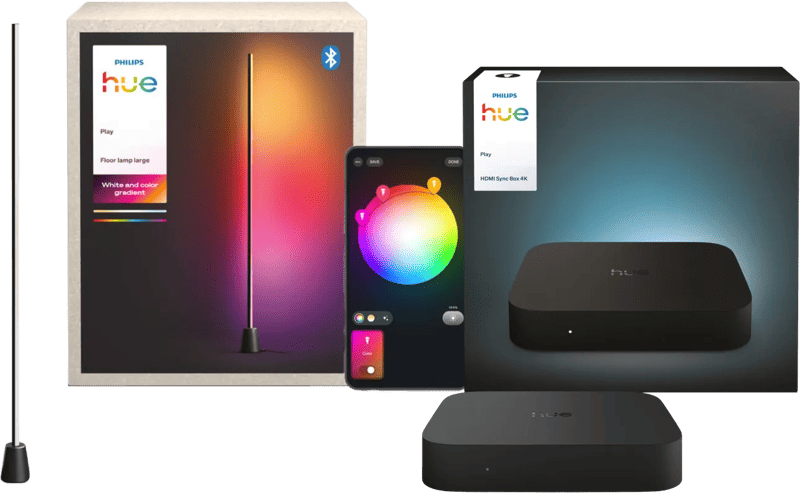 Philips Hue Play Tafellamp + HDMI Sync Box 4K