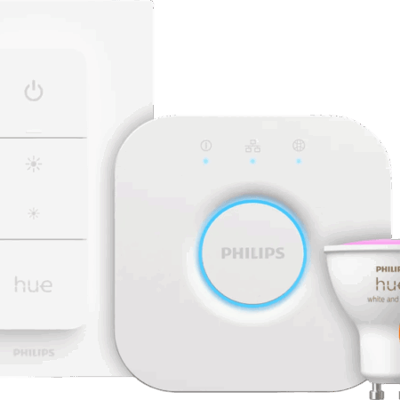Philips Hue White and Color GU10 Starter Pack - 4 lampen + Bridge + Dimmer