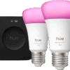 Philips Hue White and Color Starter Pack E27 1100lm 2-pack + Bridge Pro