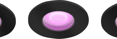 Philips Hue Xamento badkamer inbouwspot White and Color - Zwart - Rond 3-pack