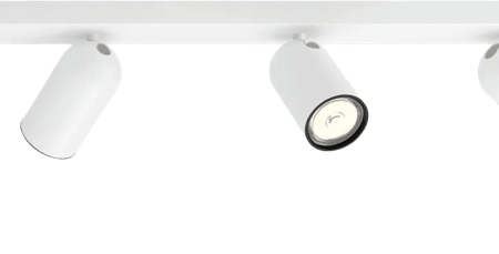 Philips Pongee opbouwspot - 4 spots - wit + Philips Hue White and Color GU10 (4x)