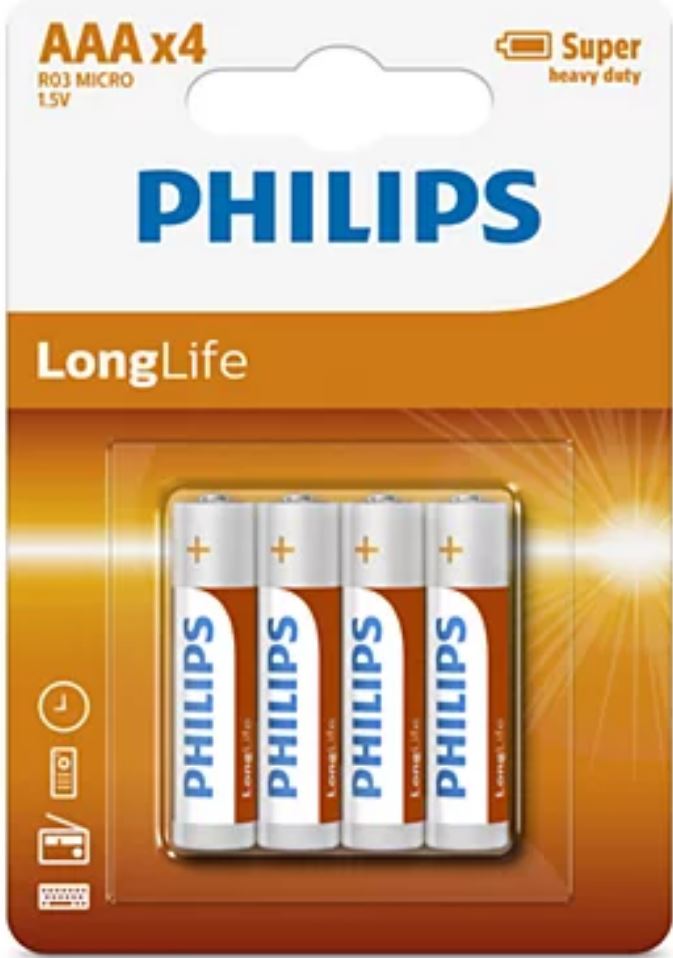 Philips batterij Longlife AAA 12x4st | Philips