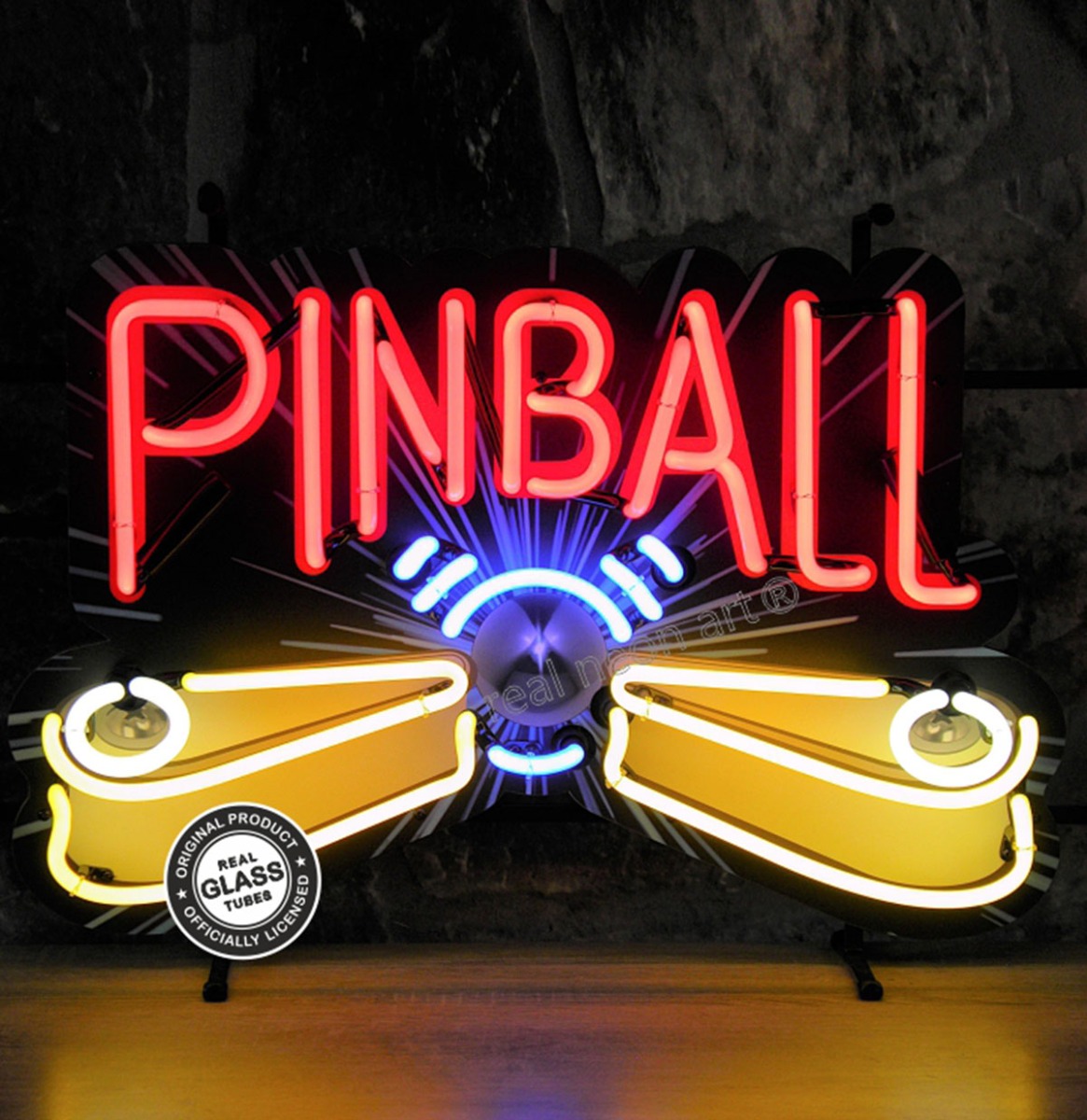 Pinball Neon Verlichting 62 x 42 cm - Rood
