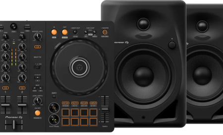 Pioneer DJ DDJ-FLX4 + Pioneer DJ HDJ-X5 Zwart + Pioneer DJ DM-50D Zwart