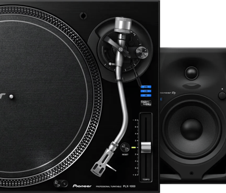 Pioneer PLX-1000 + Pioneer DJ DM-50D-BT Zwart