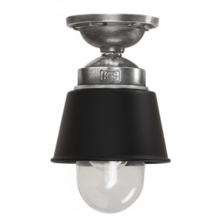 Plafondlamp Kostas Zwart Aluminium E27 Binnen en Verandalamp